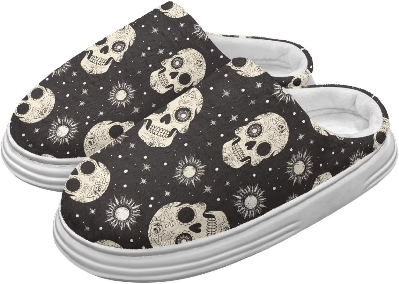 Домашние тапочки Chririnla для женщин и мужчин с эффектом памяти, толстая EVA подошва, мягкие, без застежки, противоскользящие, уютные, для дома и улицы, Sun Skull Print
Домашние тапочки Chririnla для женщин и мужчин с эффектом памяти, толстая EVA подошва, мягкие, без застежки, противоскользящие, уютные, для дома и улицы, Sun Skull Print