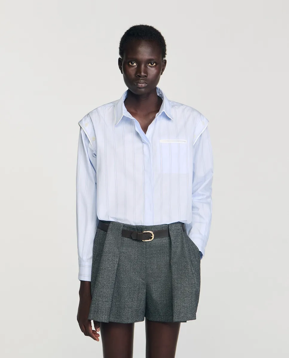 Женская полосатая рубашка Sandro, светло-голубой
Женская полосатая рубашка Sandro, светло-голубой