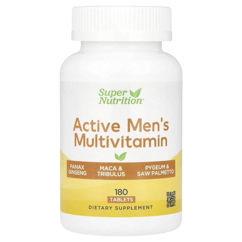 Super Nutrition, Active Men's Multivitamin, 180 Tablets
Super Nutrition, Active Men's Multivitamin, 180 Tablets