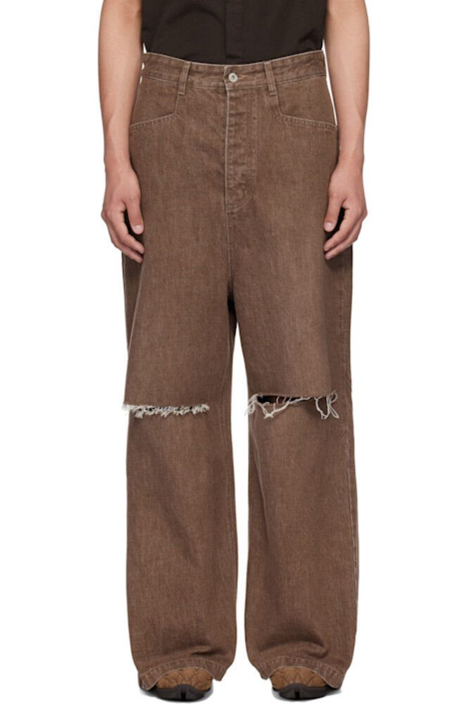 Коричневые широкие потертые джинсы FFFPOSTALSERVICE
Коричневые широкие потертые джинсы FFFPOSTALSERVICE