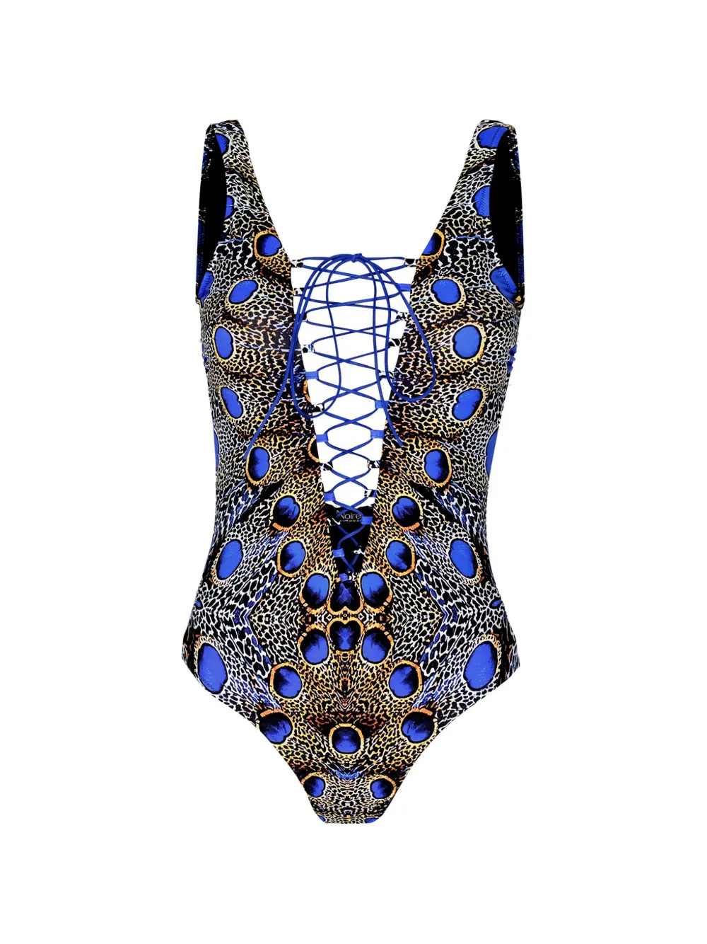Купальник-платье на шнуровке с перьями Noire Swimwear, синий
Купальник-платье на шнуровке с перьями Noire Swimwear, синий