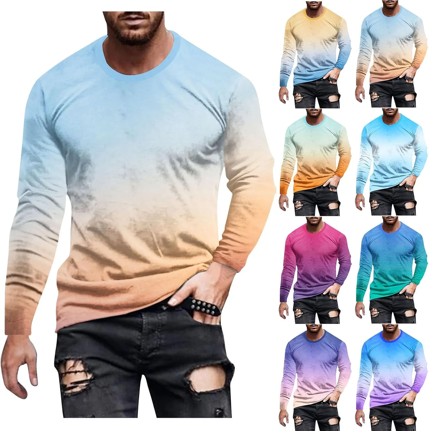 Мужская футболка с длинным рукавом и градиентом Casual Crewneck FZYLQY
Мужская футболка с длинным рукавом и градиентом Casual Crewneck FZYLQY