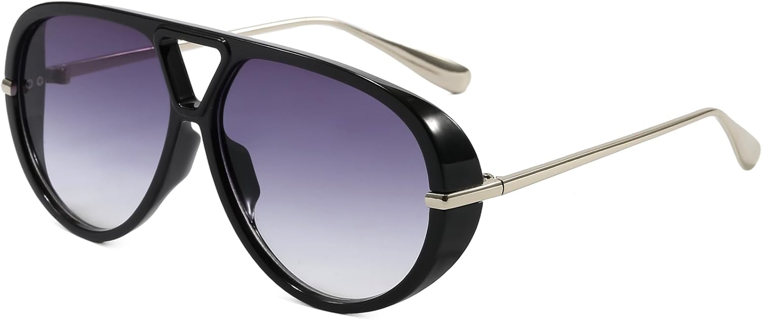 Солнцезащитные очки-авиаторы AIEYEZO большого размера для женщин и мужчин, модные ретро-очки в крупной оправе, дизайнерские женские солнцезащитные очки, Black/Grey Gradient
Солнцезащитные очки-авиаторы AIEYEZO большого размера для женщин и мужчин, модные ретро-очки в крупной оправе, дизайнерские женские солнцезащитные очки, Black/Grey Gradient