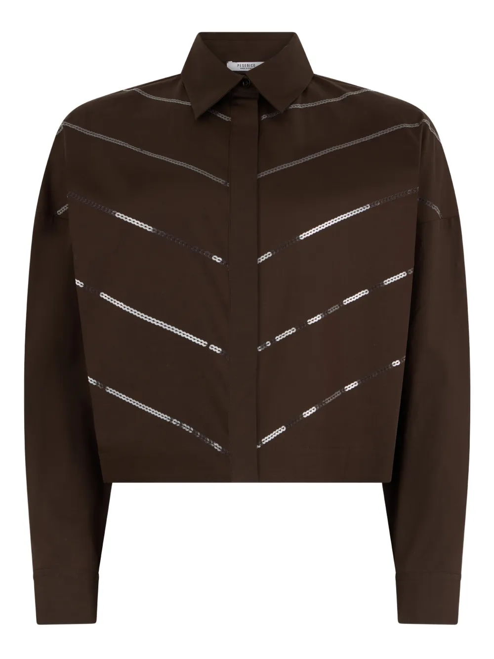 Укороченная рубашка с пайетками Peserico, коричневый
Укороченная рубашка с пайетками Peserico, коричневый