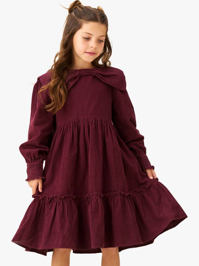 Детское платье с бантом и воротником-стойкой Angel & Rocket, Burgundy
Детское платье с бантом и воротником-стойкой Angel & Rocket, Burgundy