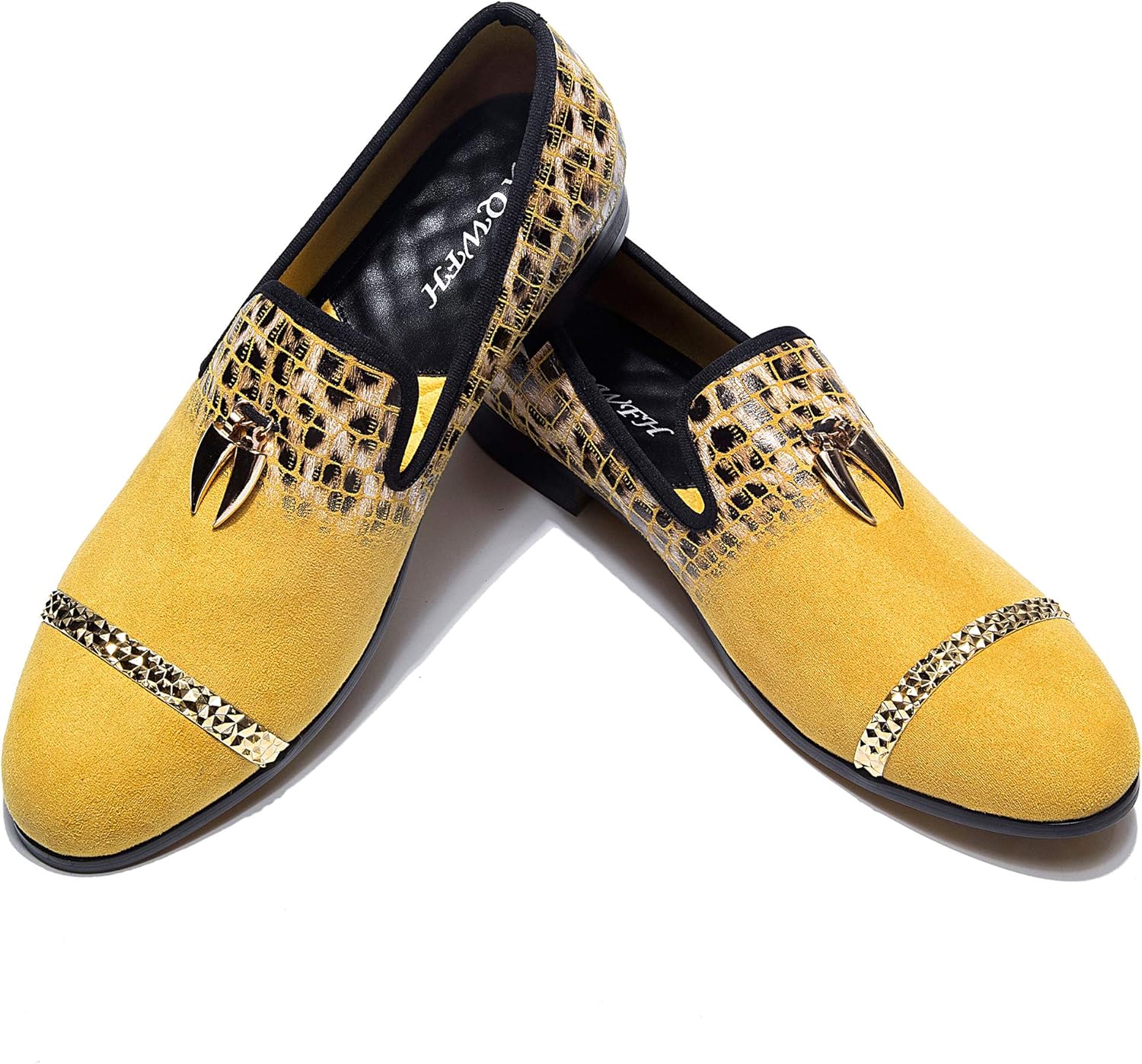Мужские лоферы с леопардовым принтом, кожаная вышивка, шипованные, без шнурков, праздничные туфли, роскошная модная обувь XQWFH, золотой
Мужские лоферы с леопардовым принтом, кожаная вышивка, шипованные, без шнурков, праздничные туфли, роскошная модная обувь XQWFH, золотой