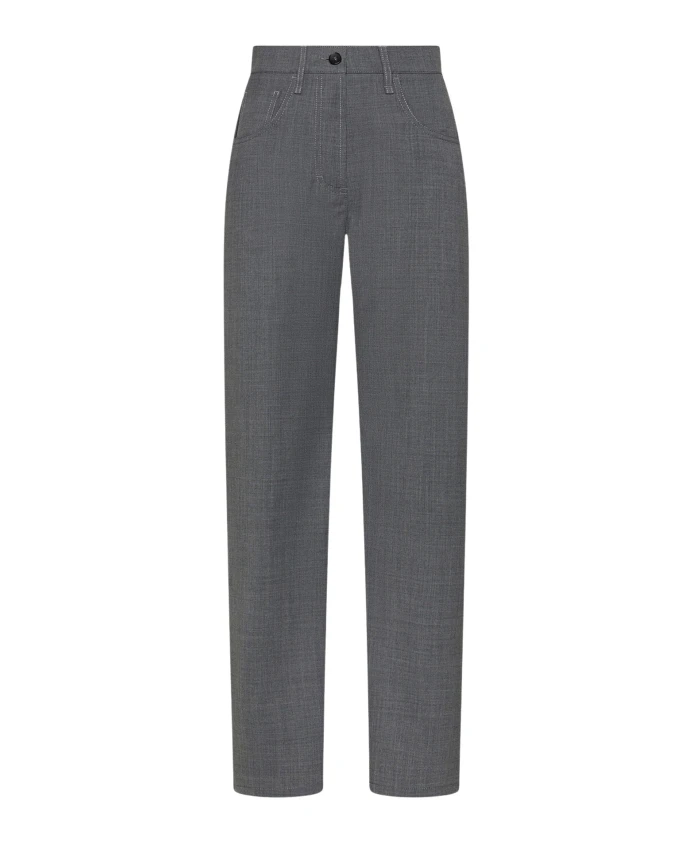 Серые шерстяные брюки с широкими штанинами Seventy, серый
Серые шерстяные брюки с широкими штанинами Seventy, серый