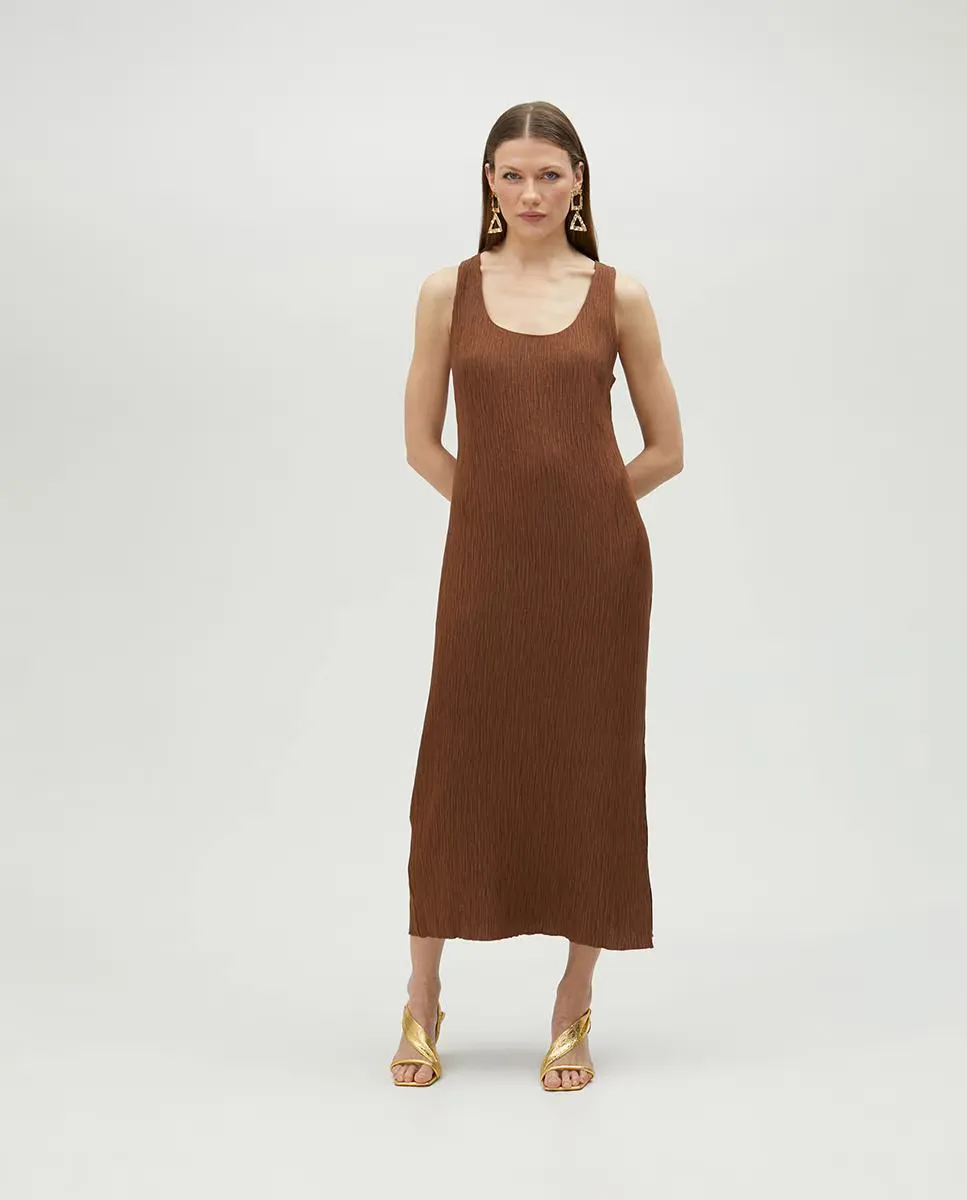 Миди-платье на бретелях Lola Casademunt, коричневый 
Миди-платье на бретелях Lola Casademunt, коричневый