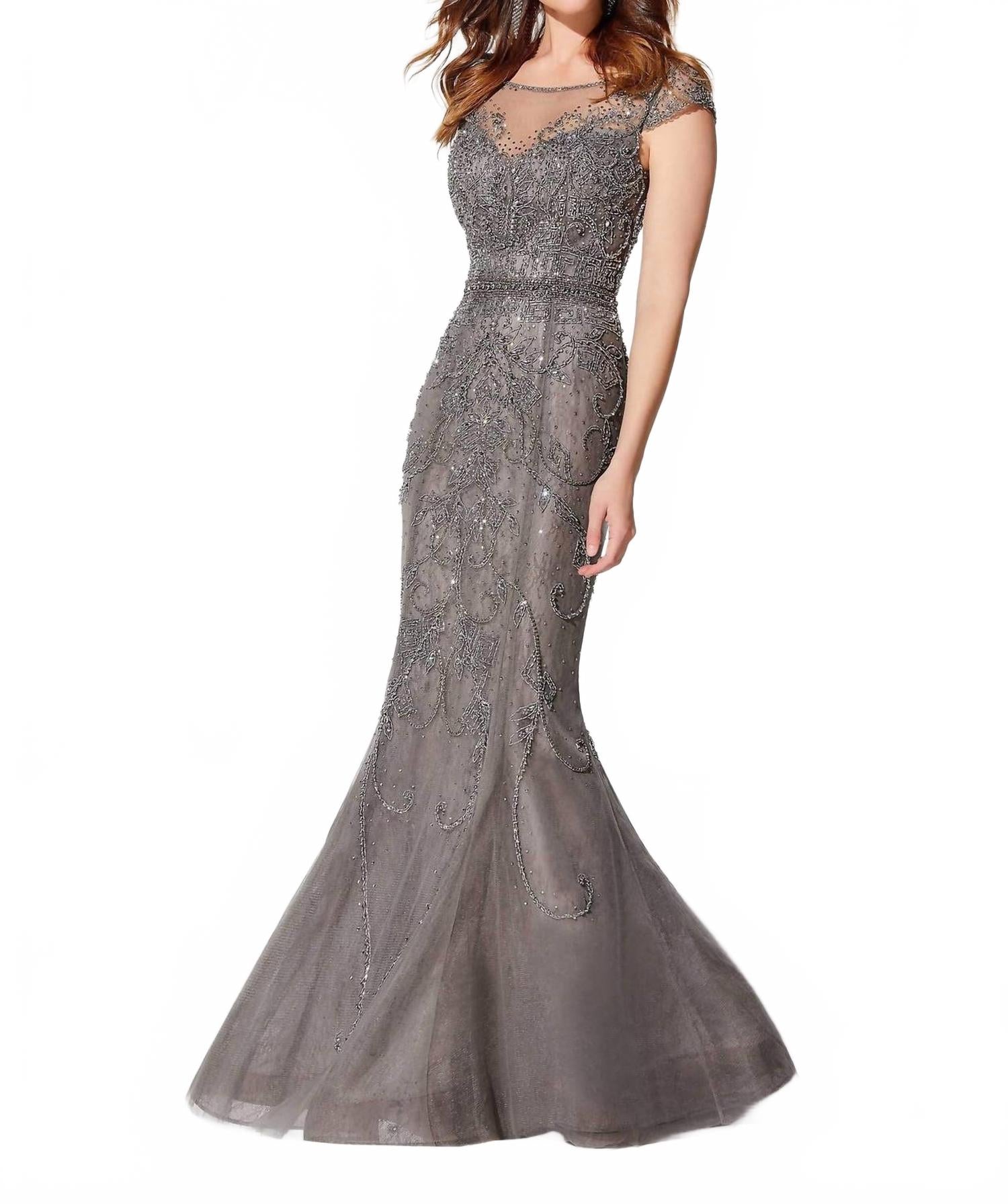 Платье из тюля с бисером ручной работы в антрацитово-телесном цвете Ivonne D, Charcoal/Nude
Платье из тюля с бисером ручной работы в антрацитово-телесном цвете Ivonne D, Charcoal/Nude