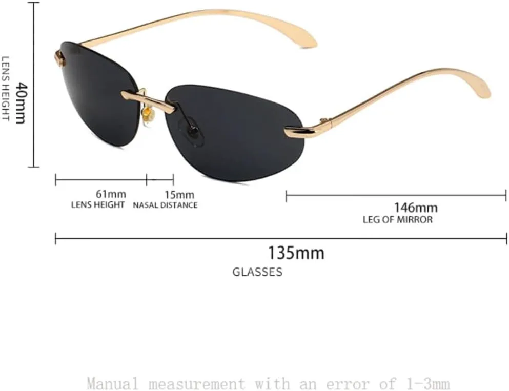 Винтажные солнцезащитные очки без оправы с металлическими заклепками для женщин и мужчин в стиле панк, роскошные, с защитой от УФ-излучения UV400 VFDHN, Silver
Винтажные солнцезащитные очки без оправы с металлическими заклепками для женщин и мужчин в стиле панк, роскошные, с защитой от УФ-излучения UV400 VFDHN, Silver