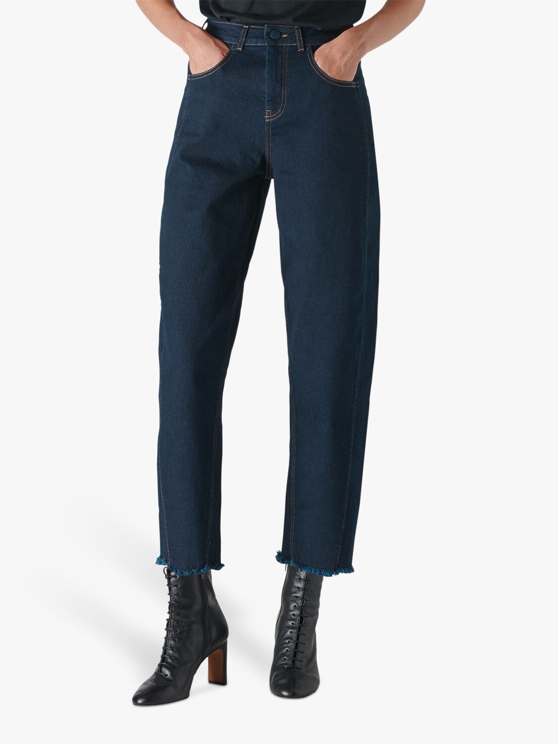 Джинсы-бочонки с высокой талией Whistles, темный деним
Джинсы-бочонки с высокой талией Whistles, темный деним