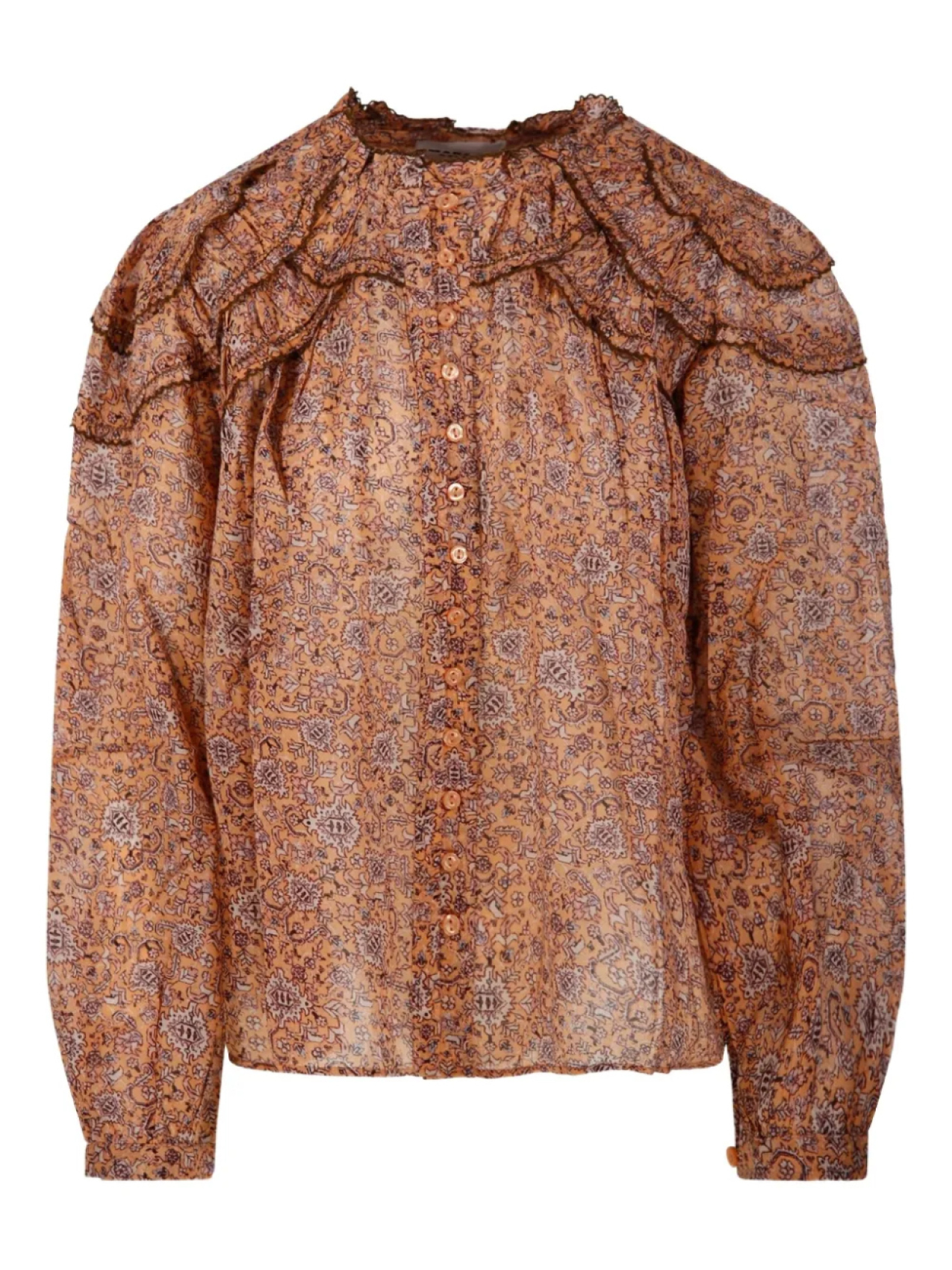 MARANT ÉTOILE блузка с оборками и узором пейсли, оранжевый 
MARANT ÉTOILE блузка с оборками и узором пейсли, оранжевый