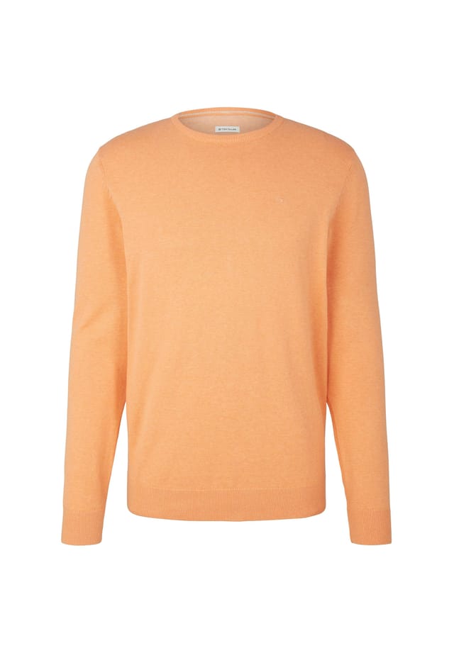 Вязаный свитер пуловер r-neck Tom Tailor, оранжевый 
Вязаный свитер пуловер r-neck Tom Tailor, оранжевый