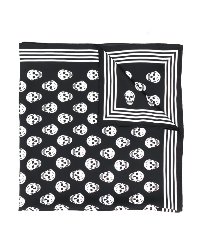 Шелковый шарф R Mini с принтом черепа Alexander Mcqueen, черный
Шелковый шарф R Mini с принтом черепа Alexander Mcqueen, черный