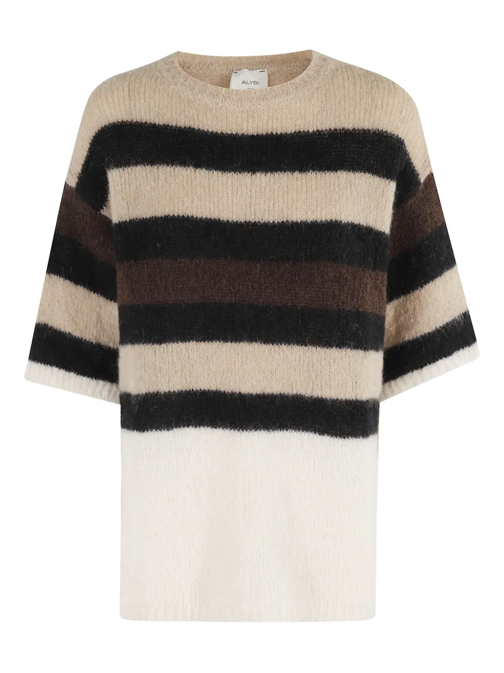 Футболка с полосатыми деталями Alysi, нейтральный
Футболка с полосатыми деталями Alysi, нейтральный