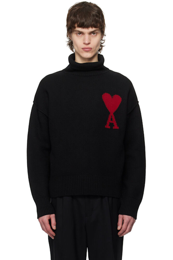 Черная шерстяная водолазка Ami de Coeur AMI Paris
Черная шерстяная водолазка Ami de Coeur AMI Paris