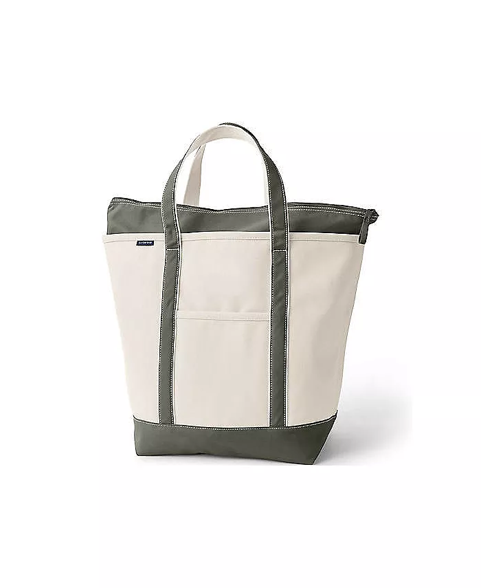 Большая натуральная холщовая сумка-шоппер с пятью карманами и верхней молнией Lands' End, белый
Большая натуральная холщовая сумка-шоппер с пятью карманами и верхней молнией Lands' End, белый