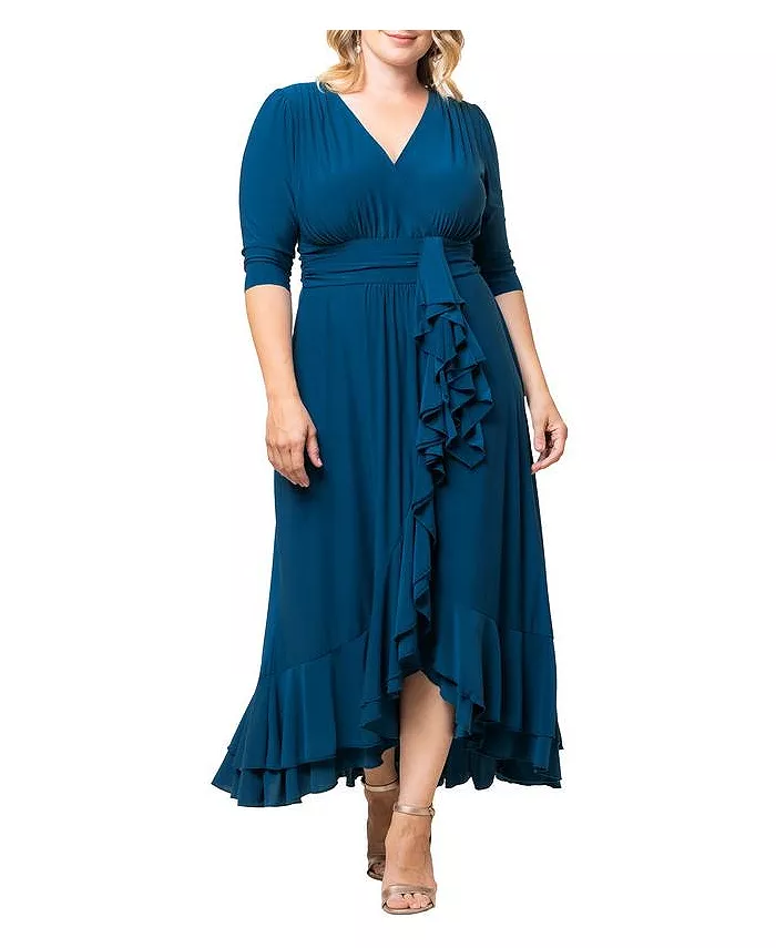 Вечернее платье с рюшами Veronica больших размеров Kiyonna, синий
Вечернее платье с рюшами Veronica больших размеров Kiyonna, синий