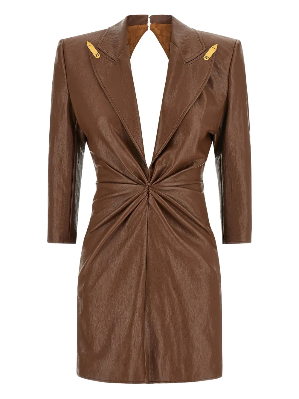 Мини-платье с заостренными лацканами Elisabetta Franchi, коричневый
Мини-платье с заостренными лацканами Elisabetta Franchi, коричневый