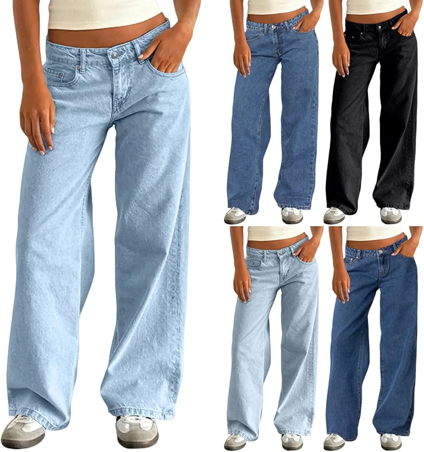 Женские джинсы Wide Leg Stretchy Pull On Baggy Low Rise
Женские джинсы Wide Leg Stretchy Pull On Baggy Low Rise