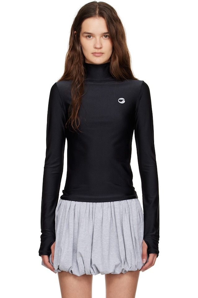 Облегающий топ с высоким воротом Coperni, черный
Облегающий топ с высоким воротом Coperni, черный