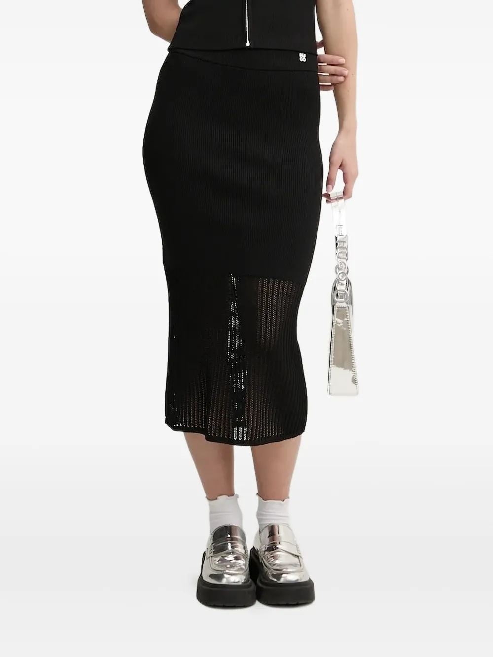 Юбка миди в рубчик HUGO, черный 
Юбка миди в рубчик HUGO, черный