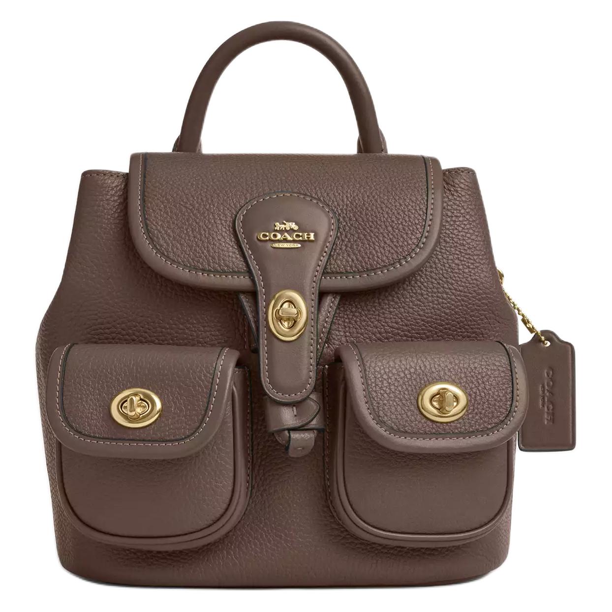 COACH Гладкий кожаный рюкзак средний женский темно-серый
COACH Гладкий кожаный рюкзак средний женский темно-серый