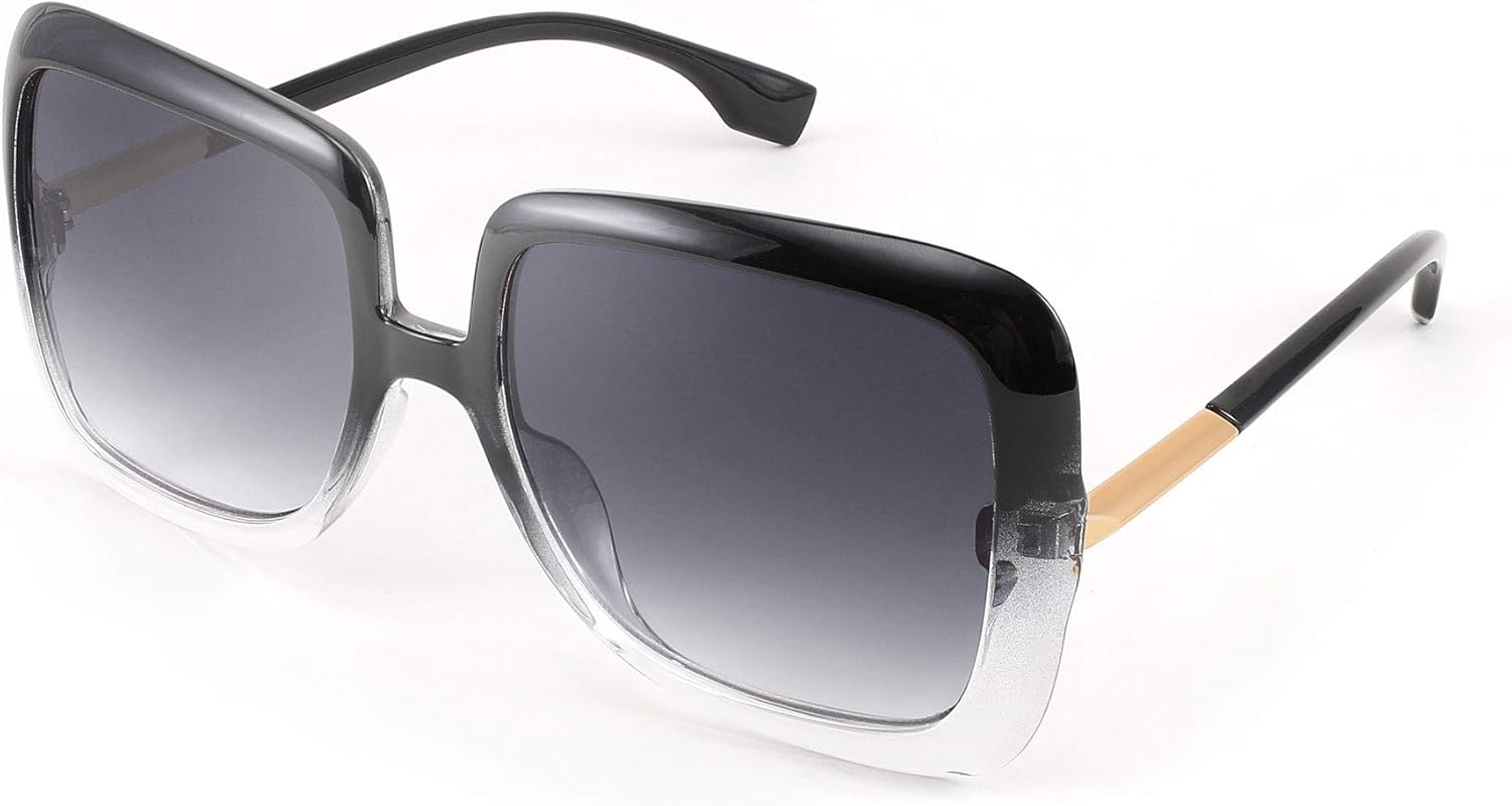 Женские солнцезащитные очки FEISEDY увеличенного квадратного размера в толстой оправе с градиентным переходом цвета, модель B4030, Black-transparent Frame & Double Grey Lens
Женские солнцезащитные очки FEISEDY увеличенного квадратного размера в толстой оправе с градиентным переходом цвета, модель B4030, Black-transparent Frame & Double Grey Lens