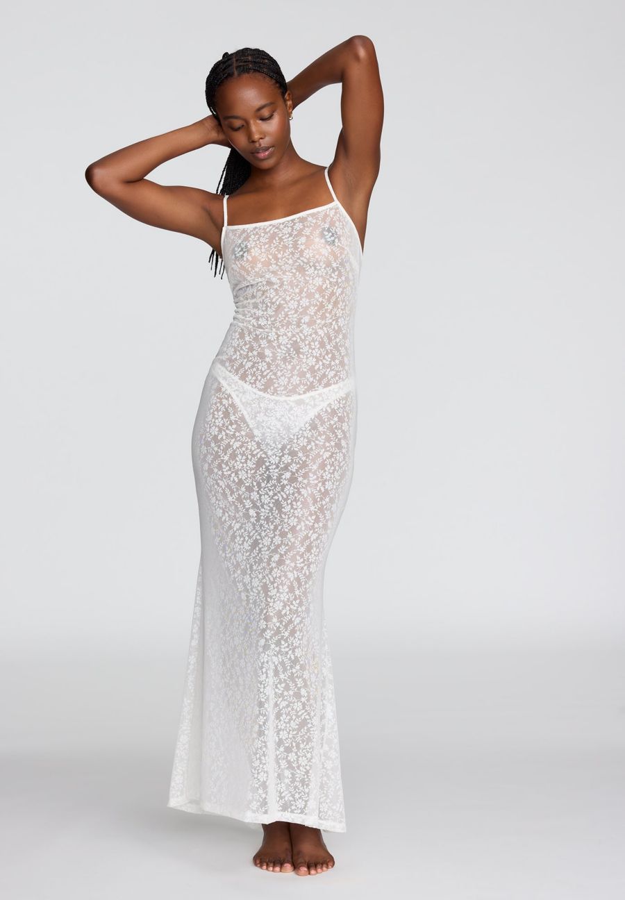 Женское длинное платье-комбинация с цветочным кружевом CUUP, Salt
Женское длинное платье-комбинация с цветочным кружевом CUUP, Salt