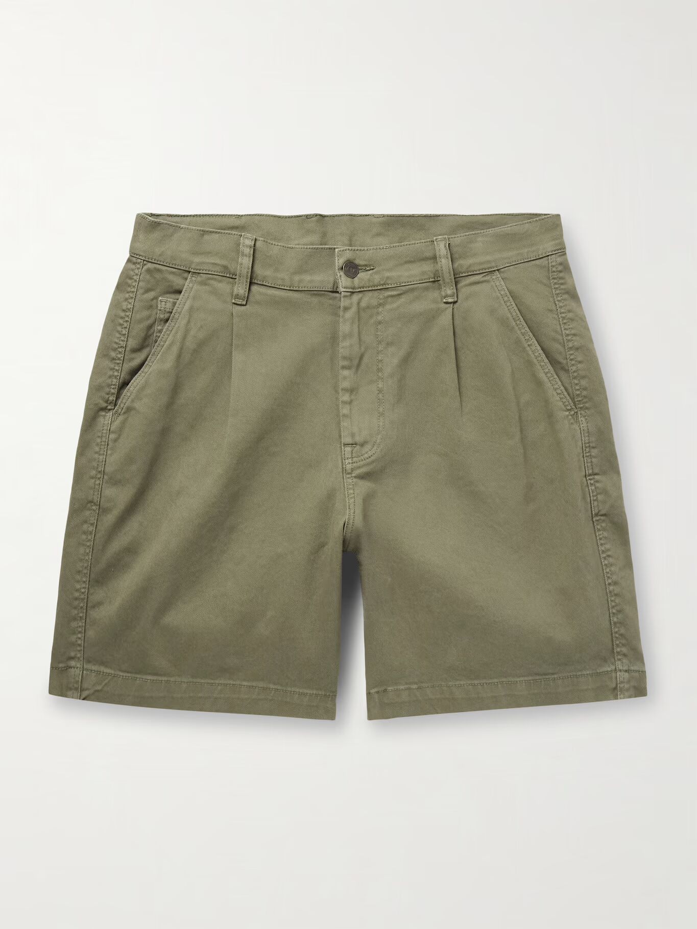 Прямые плиссированные шорты из хлопчатобумажной саржи, окрашенные в готовом виде CORRIDOR, хаки
Прямые плиссированные шорты из хлопчатобумажной саржи, окрашенные в готовом виде CORRIDOR, хаки