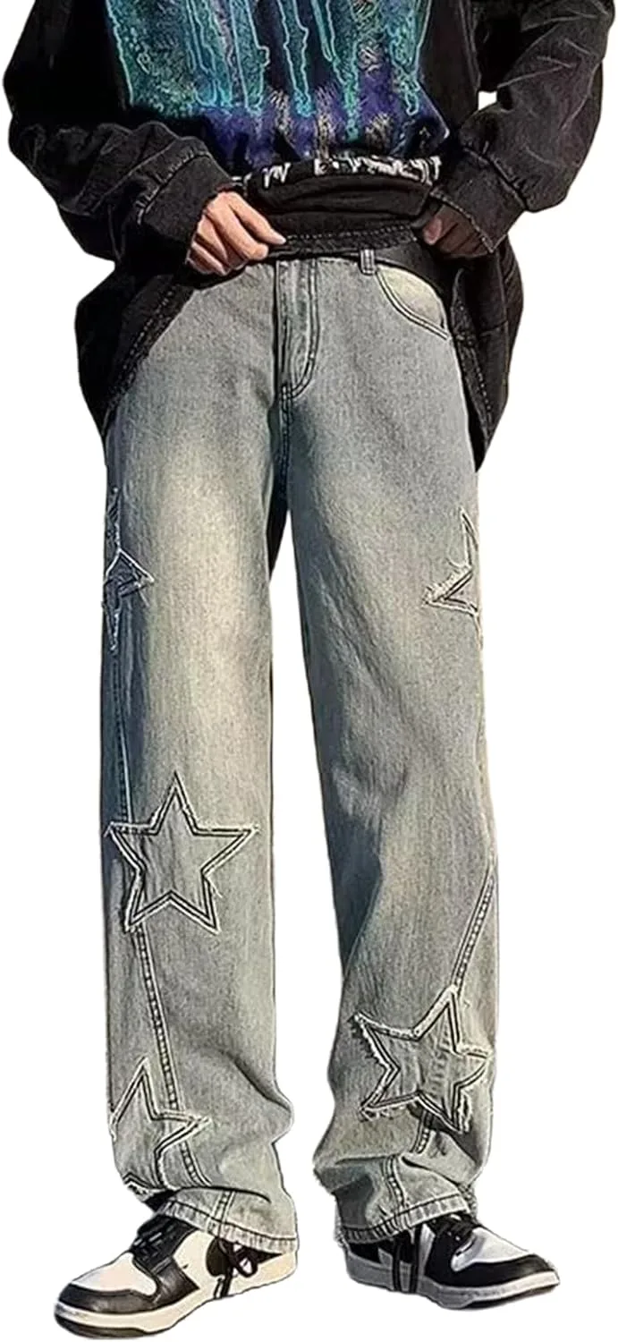 HOXIJIA женские джинсы low rise с прямыми широкими штанинами
HOXIJIA женские джинсы low rise с прямыми широкими штанинами