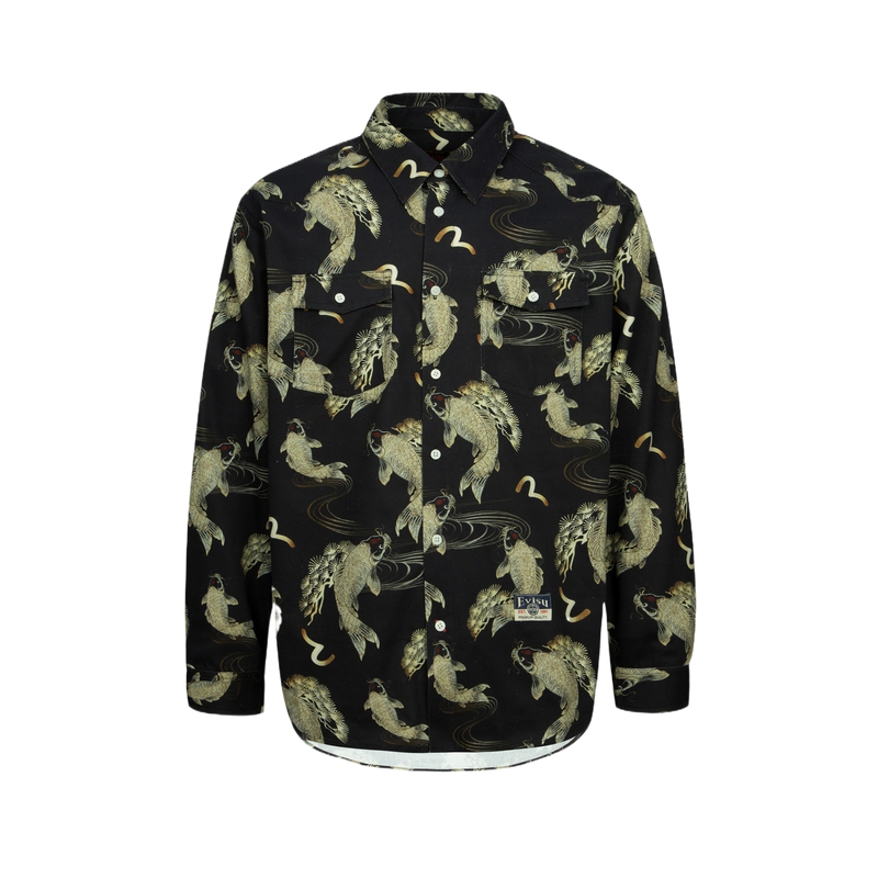 Футболка мужская черная с принтом по всей поверхности EVISU
Футболка мужская черная с принтом по всей поверхности EVISU