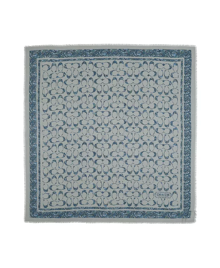 Женский квадратный шарф большого размера Signature Rose Meadow с цветочным принтом COACH, синий
Женский квадратный шарф большого размера Signature Rose Meadow с цветочным принтом COACH, синий