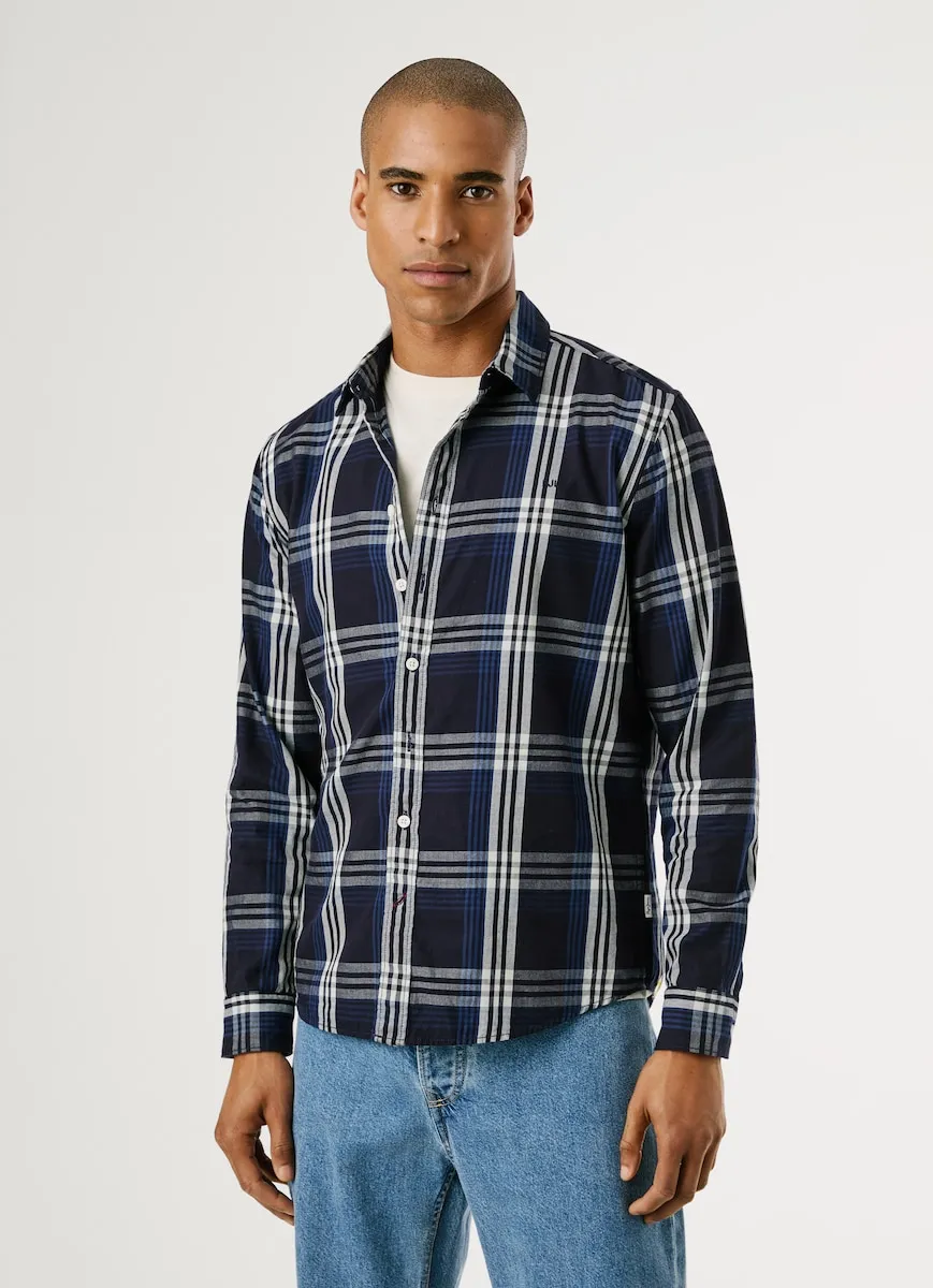 Мужская рубашка классического кроя в клетку Pepe Jeans, темно-синий
Мужская рубашка классического кроя в клетку Pepe Jeans, темно-синий