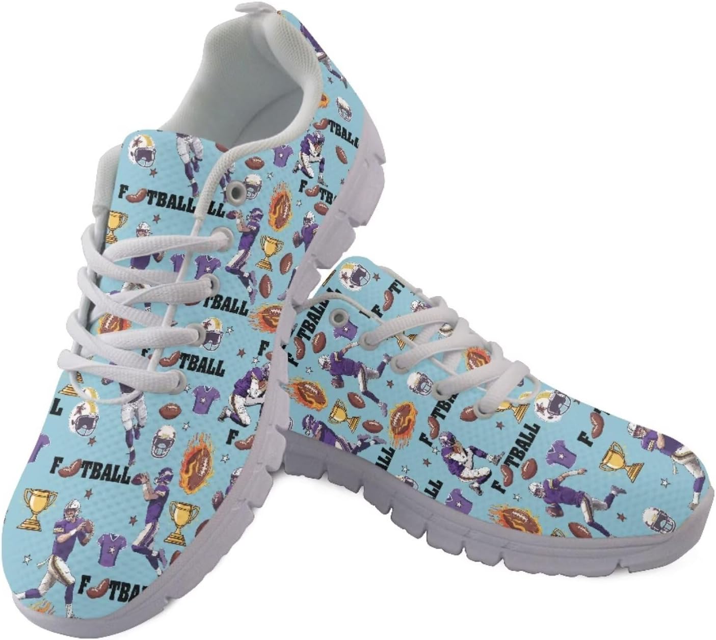 Кроссовки Jeiento для мужчин и женщин, шнуровка, для бега по дороге, легкие сетчатые теннисные кроссовки, повседневная обувь для путешествий, Cartoon Football Pattern
Кроссовки Jeiento для мужчин и женщин, шнуровка, для бега по дороге, легкие сетчатые теннисные кроссовки, повседневная обувь для путешествий, Cartoon Football Pattern