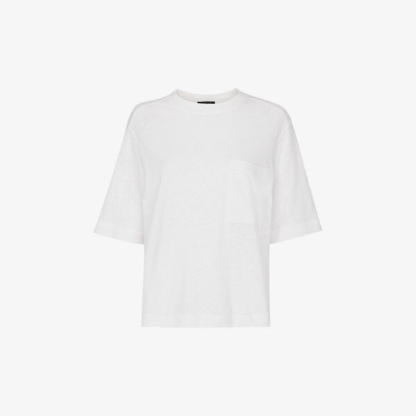 Футболка свободного кроя из смеси хлопка и льна с накладным карманом Whistles, белый
Футболка свободного кроя из смеси хлопка и льна с накладным карманом Whistles, белый