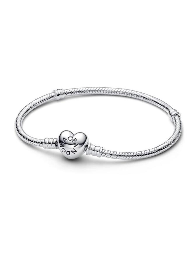 Браслет Pandora Moments Heart & Snake Chain Bracelet, стерлинговое серебро 
Браслет Pandora Moments Heart & Snake Chain Bracelet, стерлинговое серебро