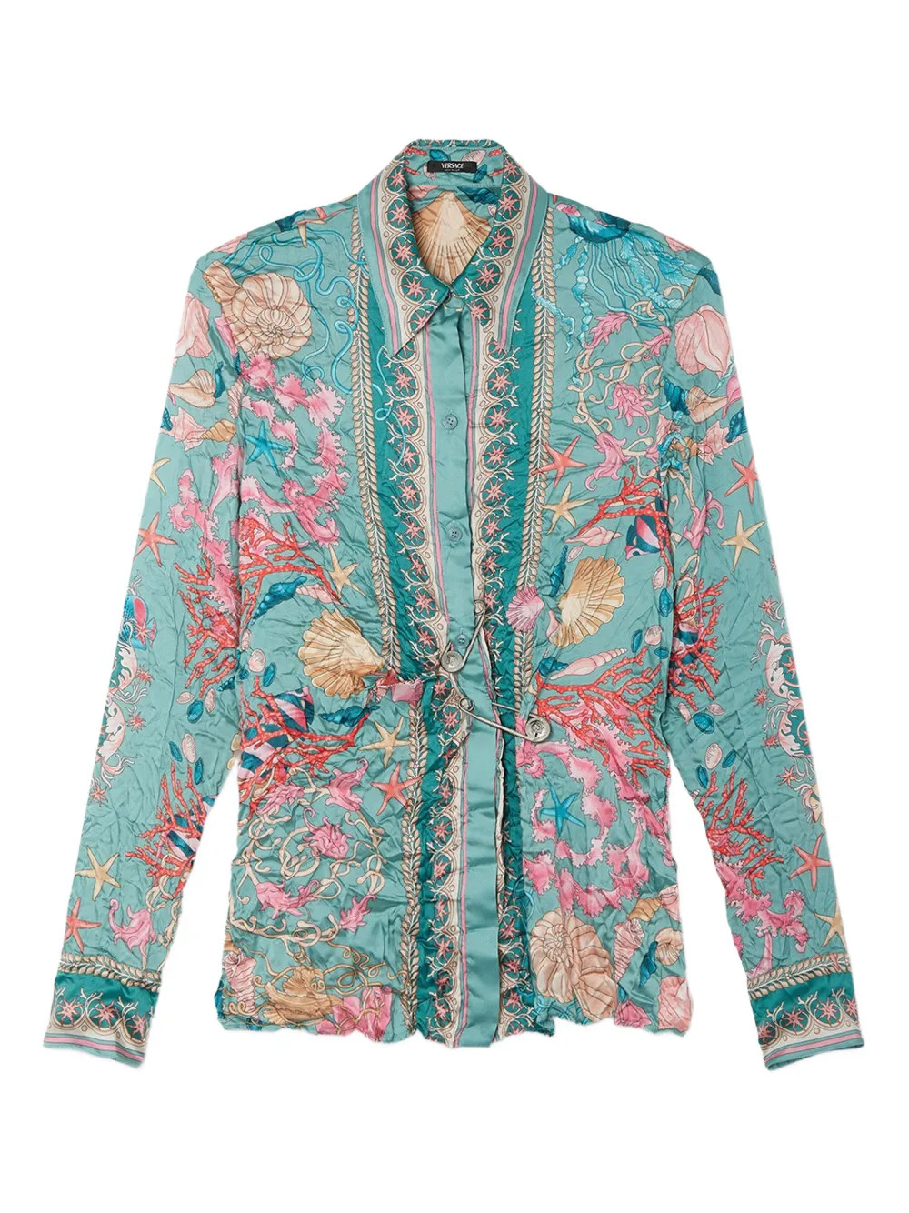 Рубашка Safety Pin Underwater Barocco с драпировкой VERSACE, зеленый
Рубашка Safety Pin Underwater Barocco с драпировкой VERSACE, зеленый