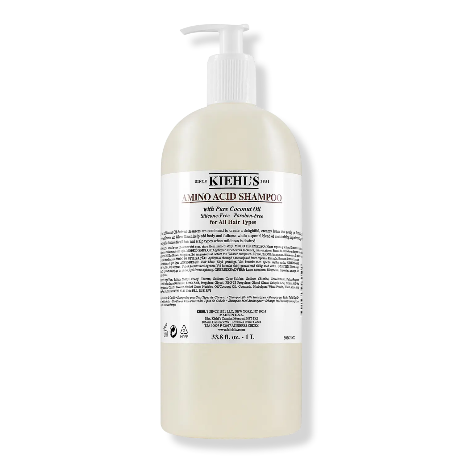 Аминокислотный шампунь с чистым кокосовым маслом Kiehl's Since 1851, 33.8 oz
Аминокислотный шампунь с чистым кокосовым маслом Kiehl's Since 1851, 33.8 oz
