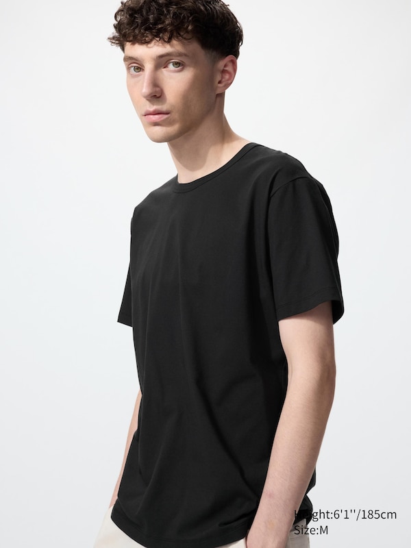 Хлопковая футболка AIRism с круглым вырезом Uniqlo, 09 black, Черный, Хлопковая футболка AIRism с круглым вырезом Uniqlo, 09 black
Хлопковая футболка AIRism с круглым вырезом Uniqlo, 09 black, Черный, Хлопковая футболка AIRism с круглым вырезом Uniqlo, 09 black