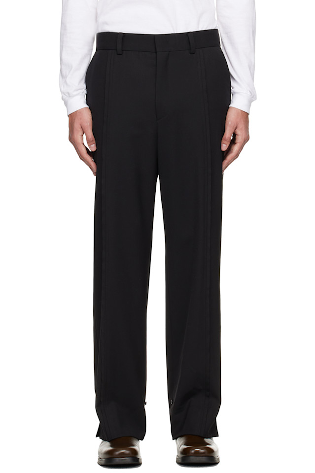 Шерстяные брюки с разрезом Solid Homme, черный
Шерстяные брюки с разрезом Solid Homme, черный