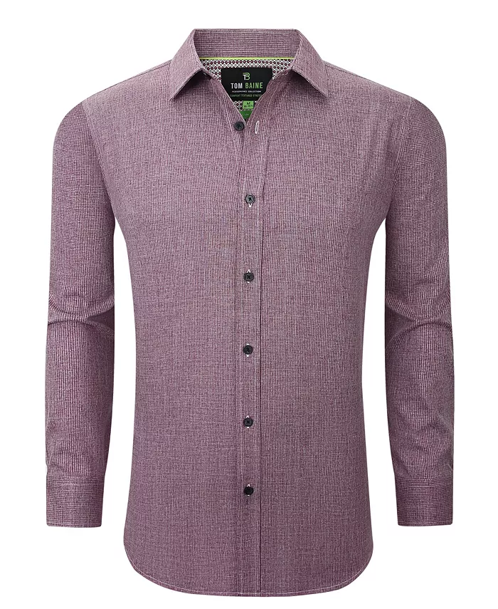 Мужская рубашка на пуговицах с однотонной текстурой, растягивающаяся в четыре стороны Tom Baine, красный 
Мужская рубашка на пуговицах с однотонной текстурой, растягивающаяся в четыре стороны Tom Baine, красный