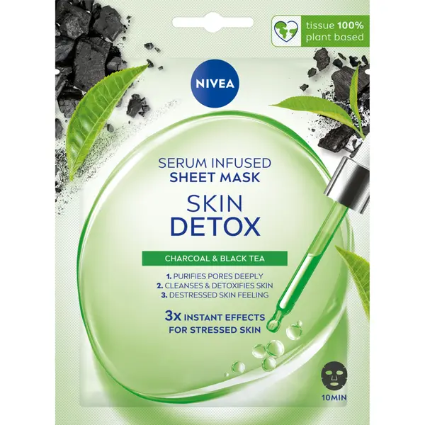 Тканевая маска с детокс-сывороткой для лица, 1 шт. Nivea Skin detox
Тканевая маска с детокс-сывороткой для лица, 1 шт. Nivea Skin detox