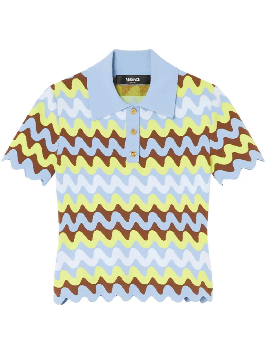 Рубашка-поло Versace из жаккардового трикотажа, синий
Рубашка-поло Versace из жаккардового трикотажа, синий