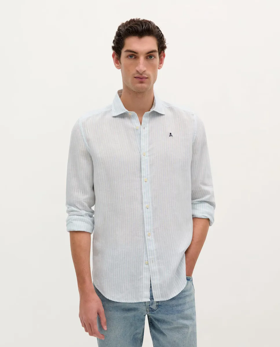 Мужская длинная льняная рубашка Scalpers, светло-голубой
Мужская длинная льняная рубашка Scalpers, светло-голубой