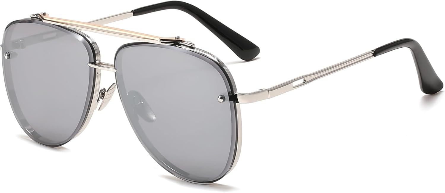 Солнцезащитные очки-авиаторы FEISEDY большого размера для мужчин и женщин, винтажные солнцезащитные очки в металлической оправе с градиентным переходом цвета, артикул B0105, Silver Frame/Silver Lens
Солнцезащитные очки-авиаторы FEISEDY большого размера для мужчин и женщин, винтажные солнцезащитные очки в металлической оправе с градиентным переходом цвета, артикул B0105, Silver Frame/Silver Lens