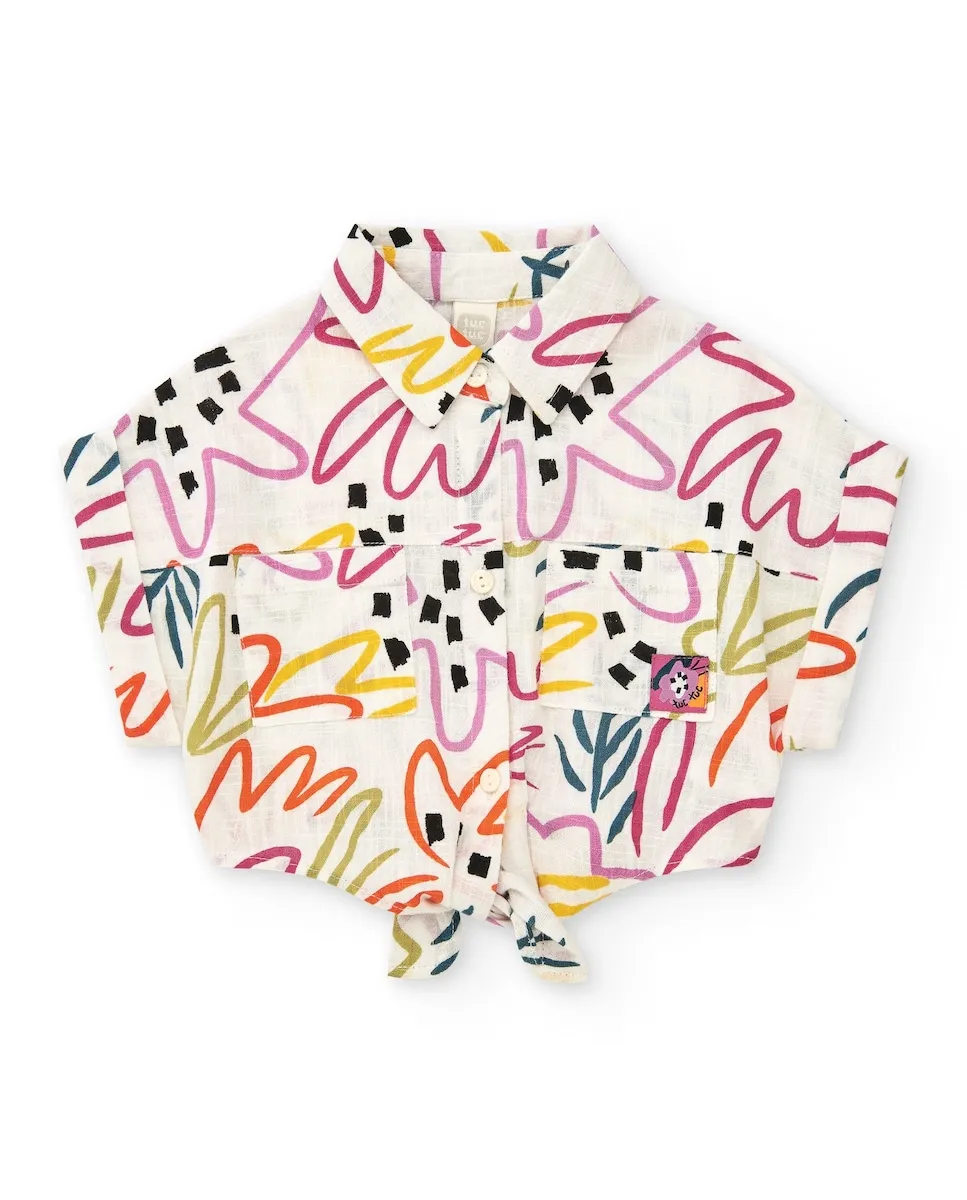 Детская рубашка с принтом и передним узлом Tuc Tuc, белый
Детская рубашка с принтом и передним узлом Tuc Tuc, белый