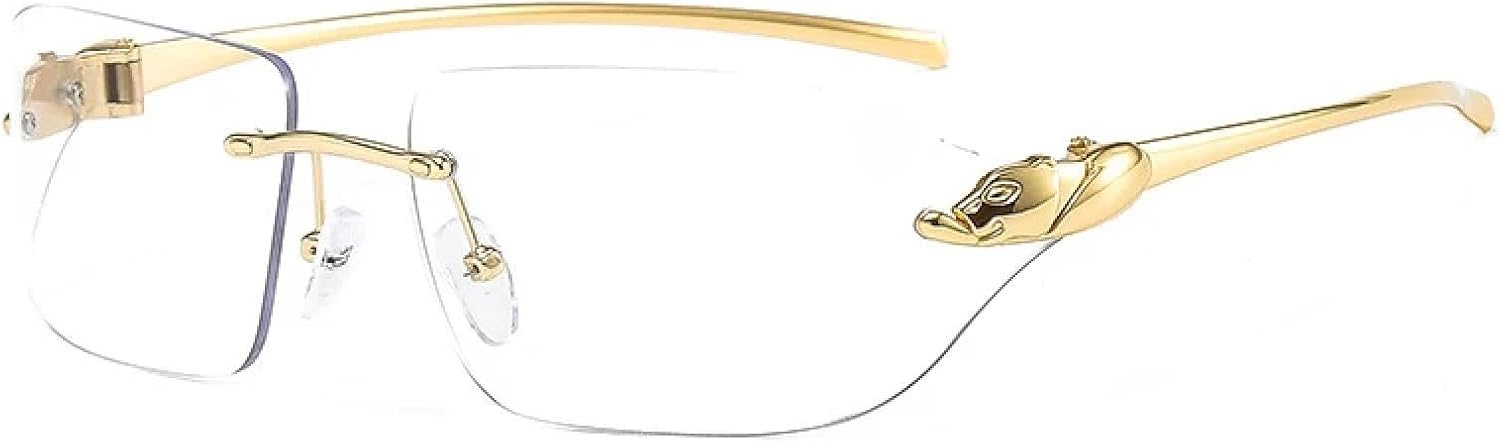 Винтажные уникальные солнцезащитные очки с принтом гепарда для женщин, без оправы, с прозрачными линзами цвета океана, для мужчин, с защитой от УФ-излучения UV400 HHZZYVY, Golden Clear
Винтажные уникальные солнцезащитные очки с принтом гепарда для женщин, без оправы, с прозрачными линзами цвета океана, для мужчин, с защитой от УФ-излучения UV400 HHZZYVY, Golden Clear