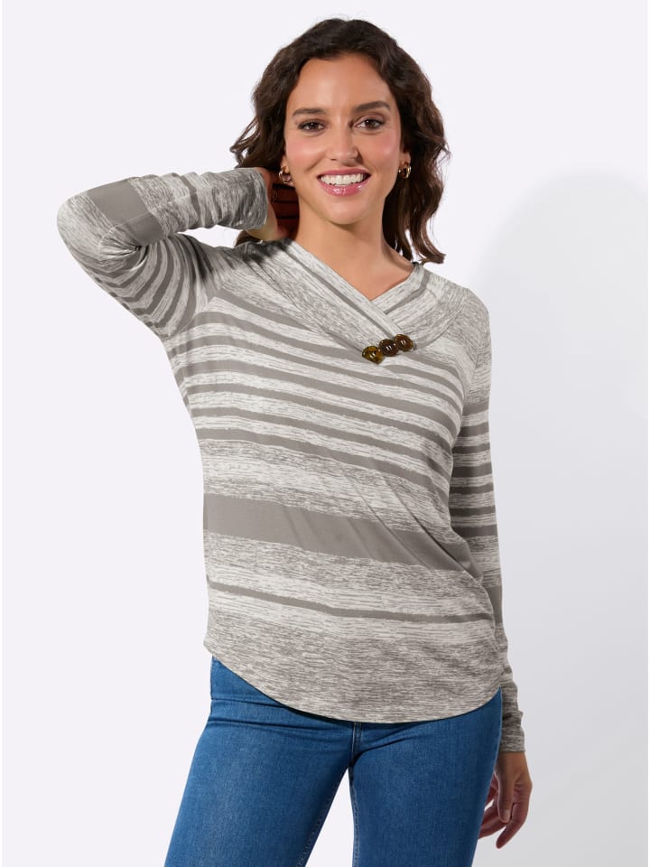 Рубашка с V-образным вырезом с принтом цвета серо-бежевого WITT WEIDEN
Рубашка с V-образным вырезом с принтом цвета серо-бежевого WITT WEIDEN