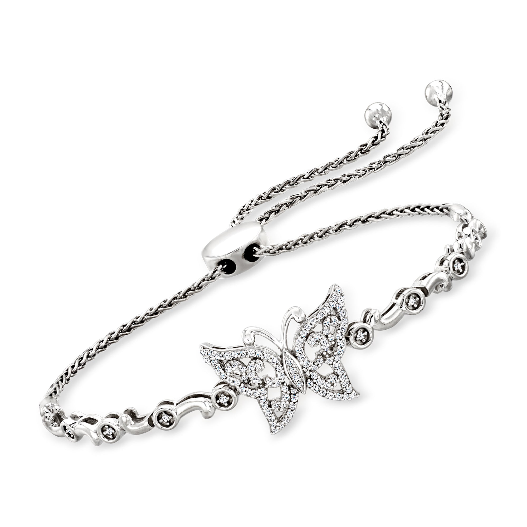 Браслет-боло Ross-Simons Diamond Butterfly из стерлингового серебра Ross-Simons, белый
Браслет-боло Ross-Simons Diamond Butterfly из стерлингового серебра Ross-Simons, белый